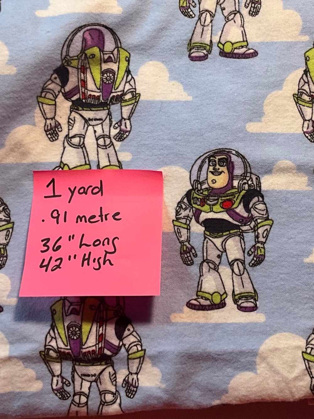 Disney Toystory Buzz Lightyear Flannel Fabric 1 Yard